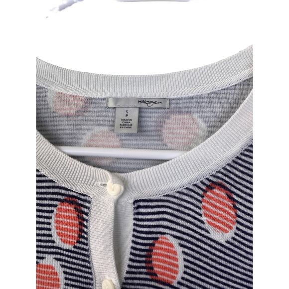 Halogen Women's Sz: SP Button Down Long Sleeve Polka Dot Cardigan Sweater - Picture 2 of 8
